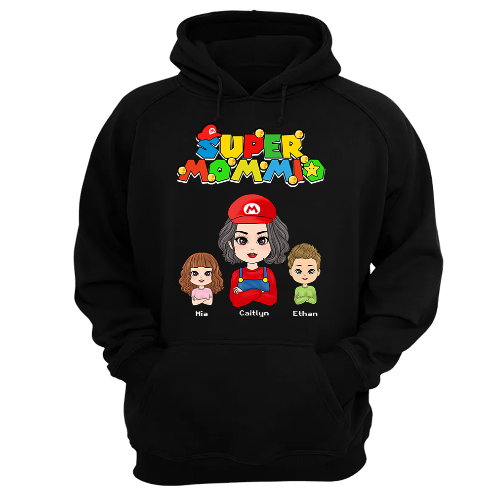 Personalized Super Mommio Shirt, Mother's Day Gift, Super Mario Family Custom Shirts, Mother's Day Shirt, Mom Shirt, Gamer Mommy Shirt Vr2