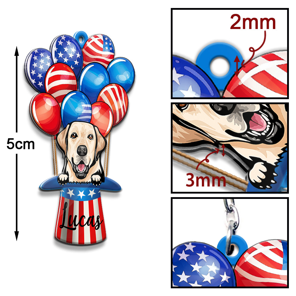 Dog Air Balloon Personalized Keychain