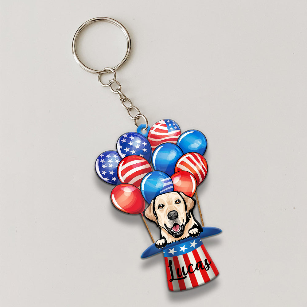 Dog Air Balloon Personalized Keychain