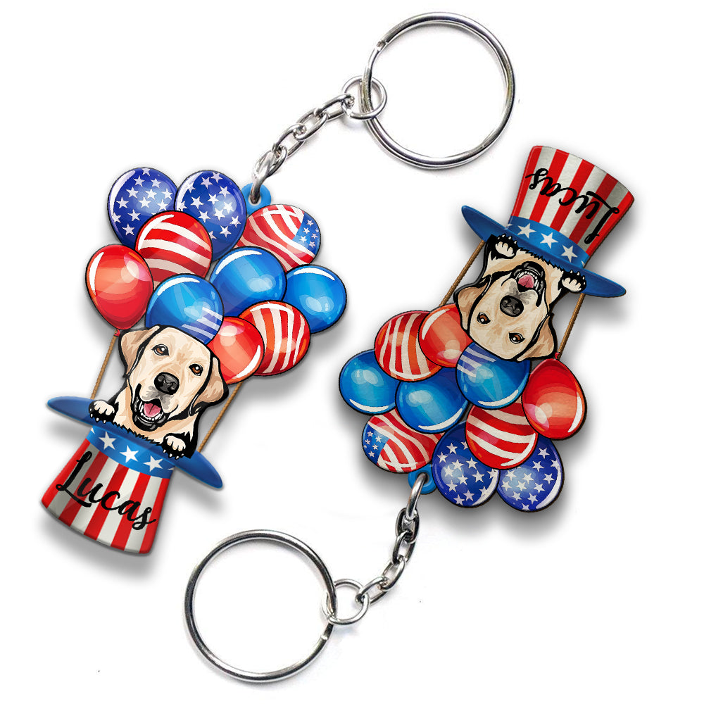 Dog Air Balloon Personalized Keychain