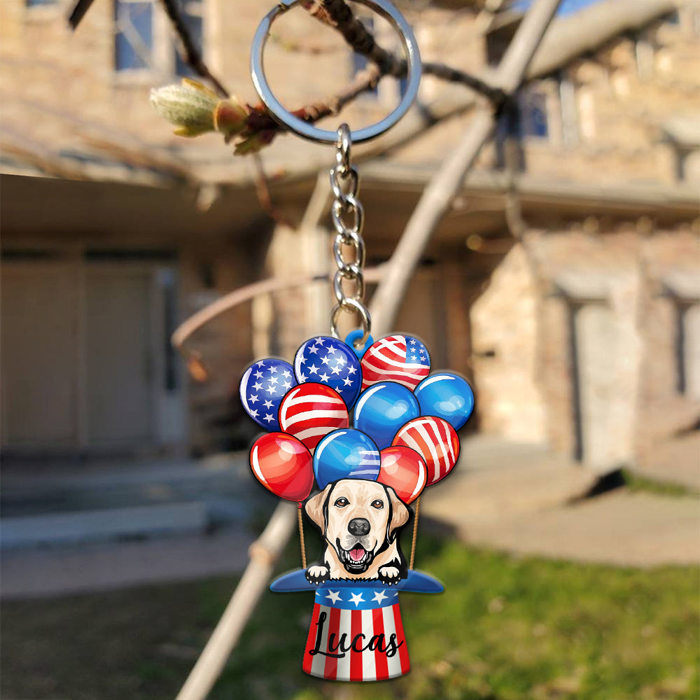 Dog Air Balloon Personalized Keychain
