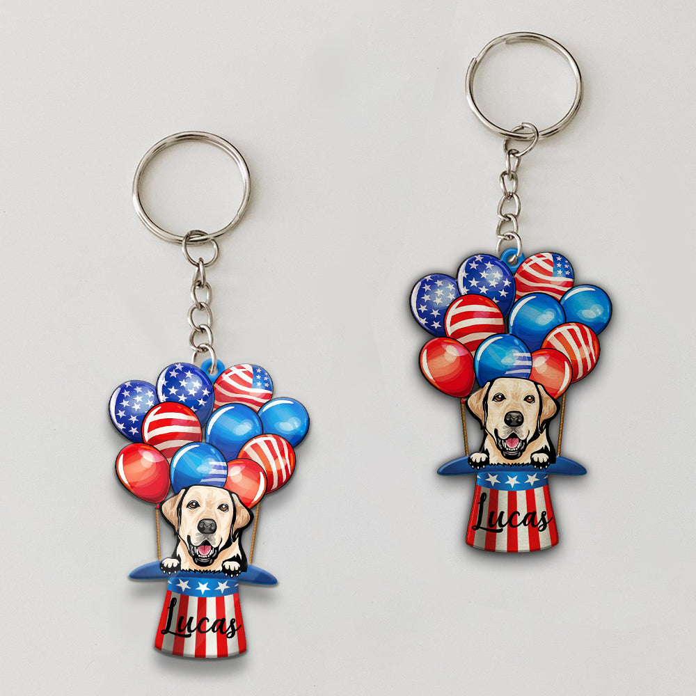 Dog Air Balloon Personalized Keychain