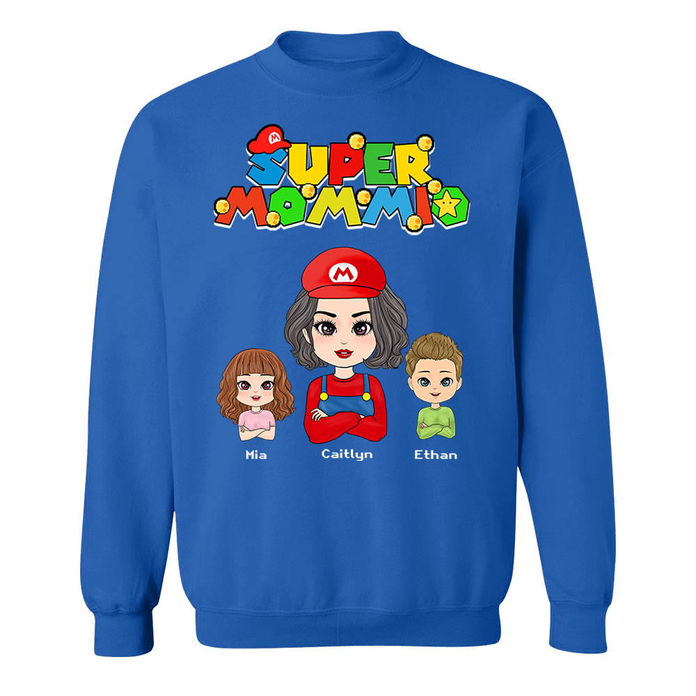 Personalized Super Mommio Shirt, Mother's Day Gift, Super Mario Family Custom Shirts, Mother's Day Shirt, Mom Shirt, Gamer Mommy Shirt Vr2