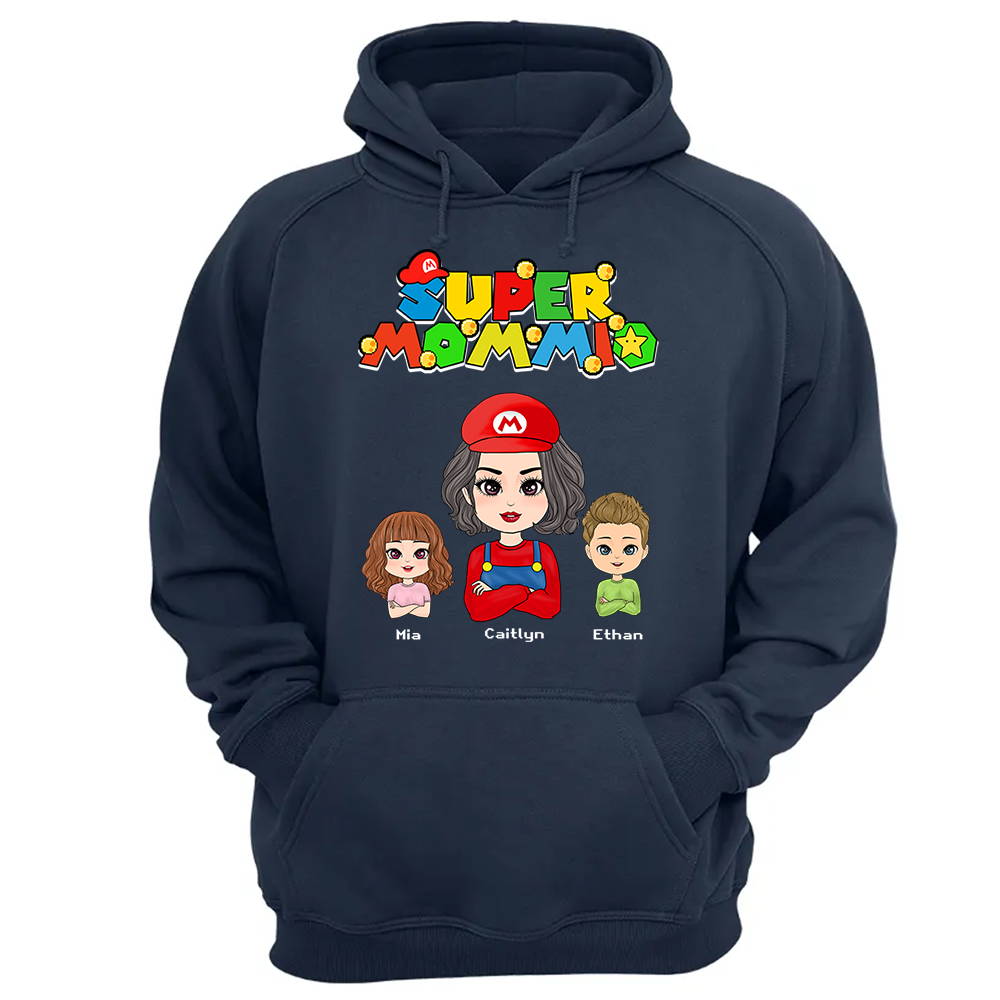Personalized Super Mommio Shirt, Mother's Day Gift, Super Mario Family Custom Shirts, Mother's Day Shirt, Mom Shirt, Gamer Mommy Shirt Vr2