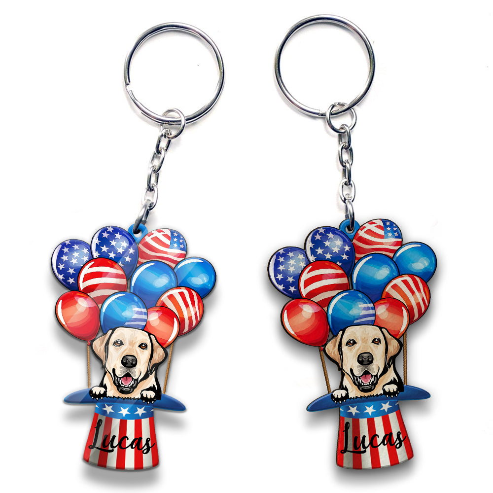 Dog Air Balloon Personalized Keychain