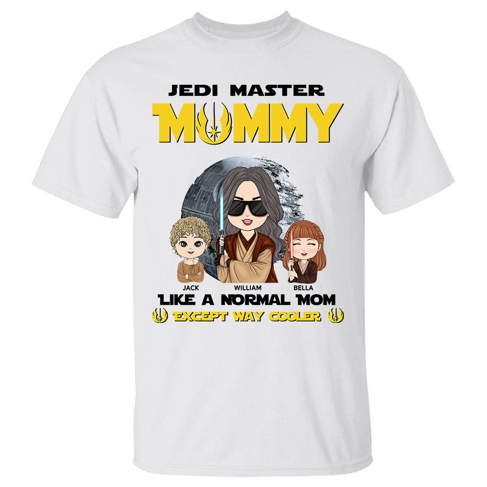 Jedi Master Mom Except Way Cooler - Personalized Shirt Custom With Kids Gift For Dad Mom