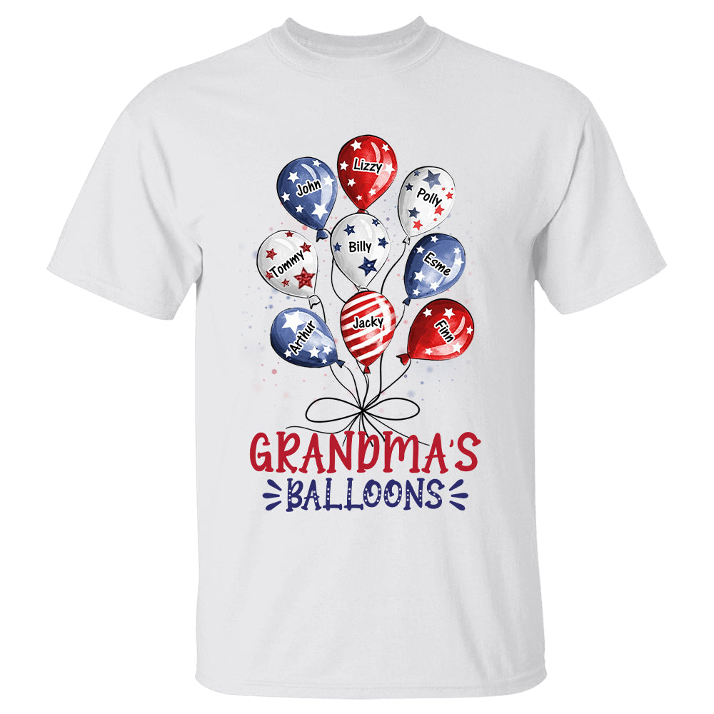 Grandma's Balloons - Personalized 4th Of July Custom Nickname Shirt
