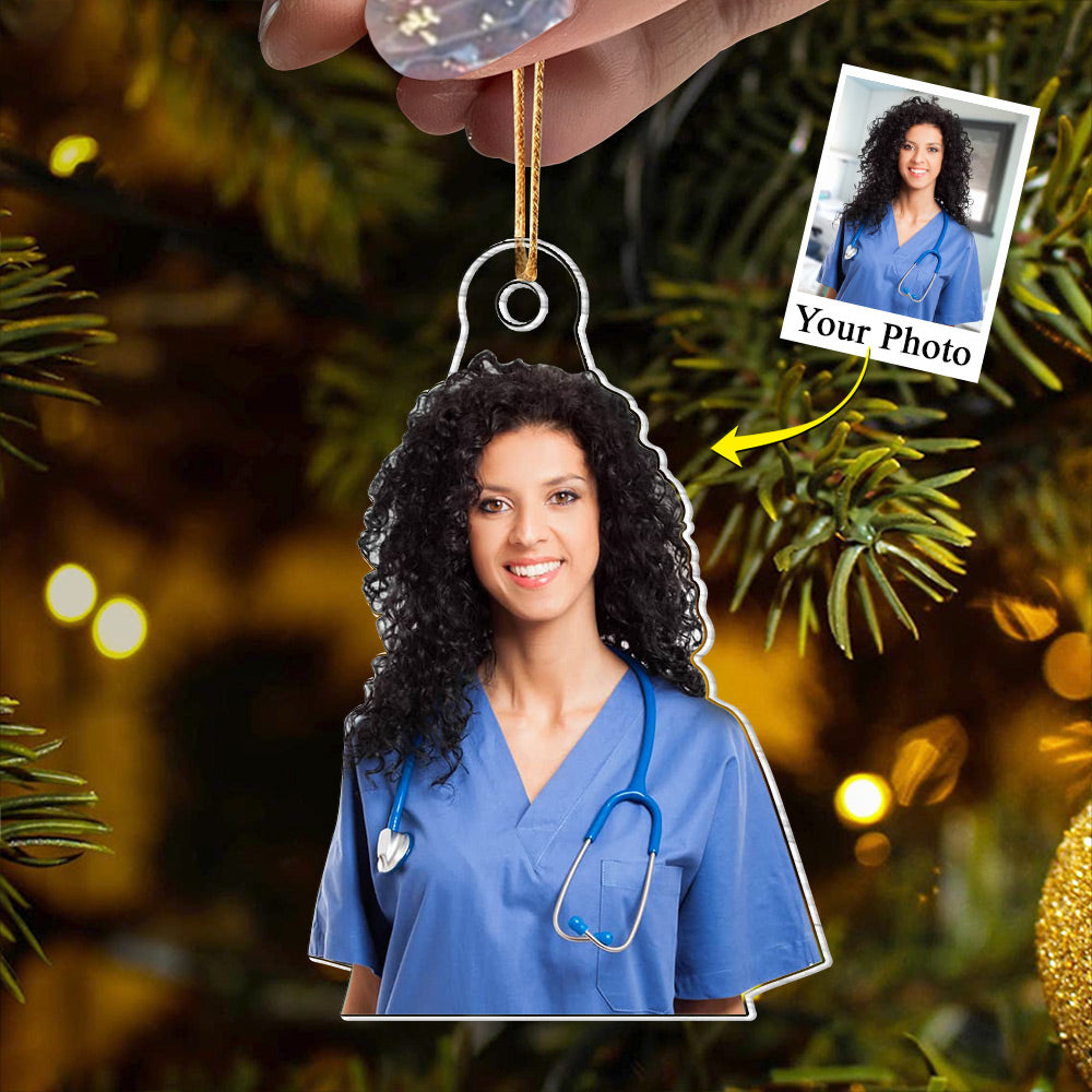 Custom Photo Nurse Acrylic Ornament Gift
