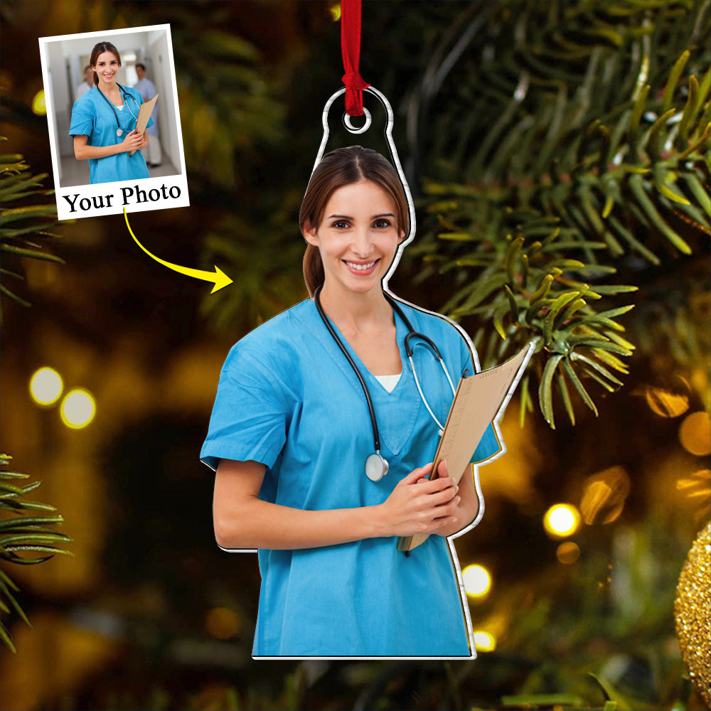 Custom Photo Nurse Acrylic Ornament Gift