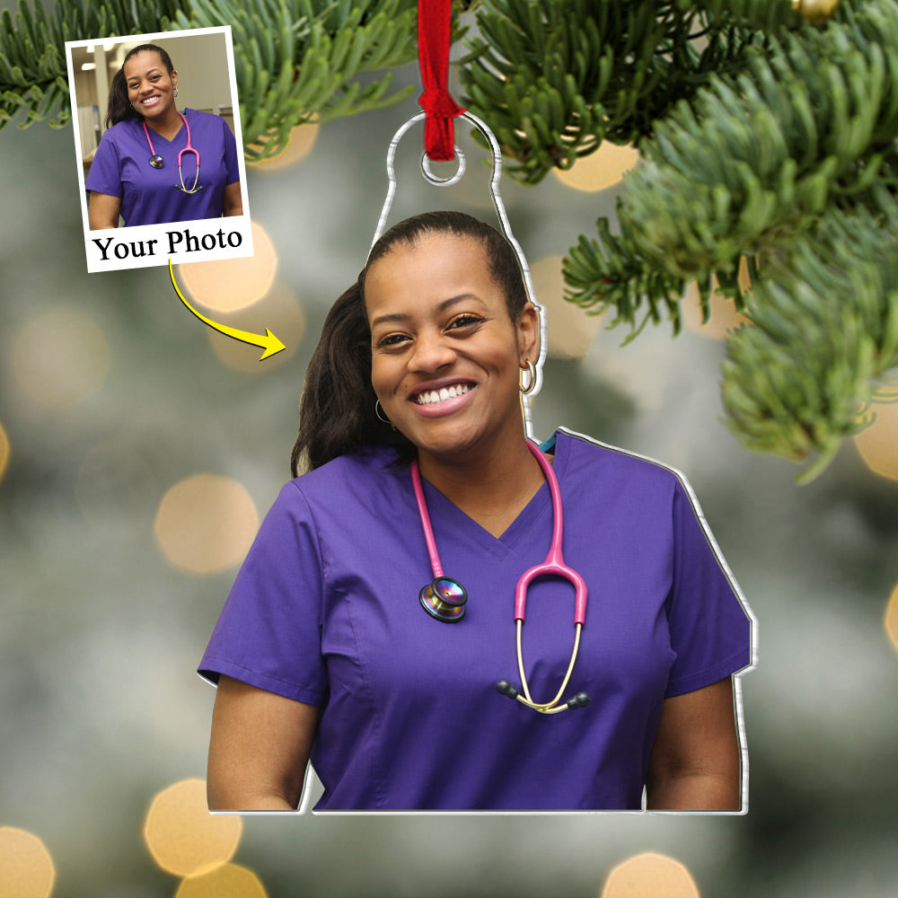 Custom Photo Nurse Acrylic Ornament Gift