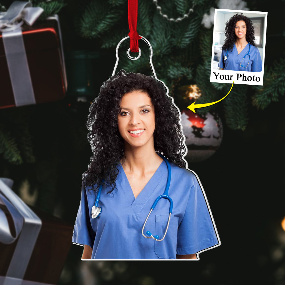 Custom Photo Nurse Acrylic Ornament Gift