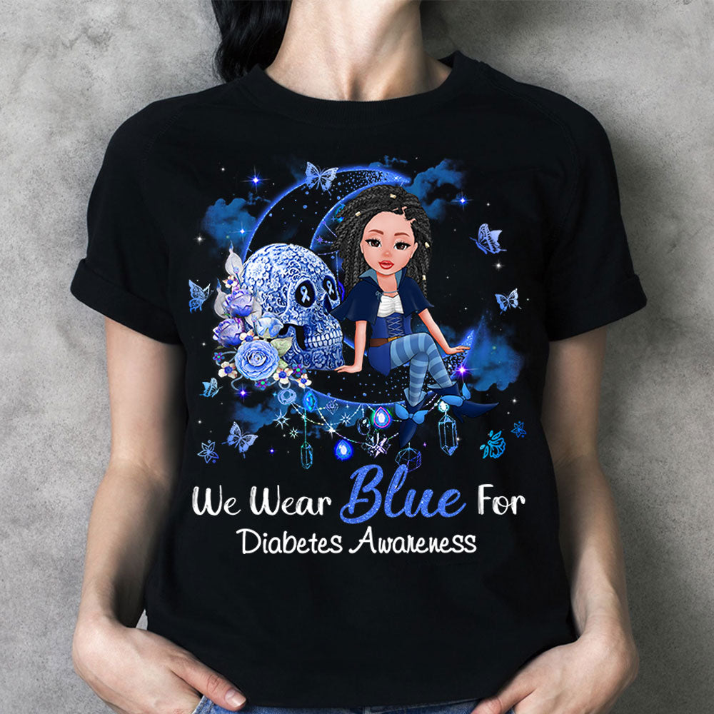 We Wear Blue For Diabetes Awareness, Personalized Shirts For Diabetes Survivor, Character Can Be Changed