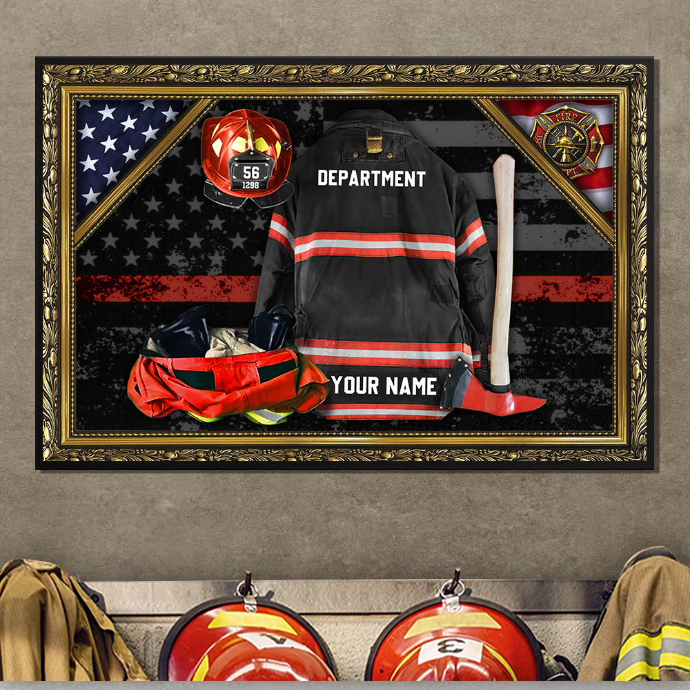 Interest Pod Personalized Firefighter Shirts Custom Name and Number Fireman All Over Print Shirt K1702