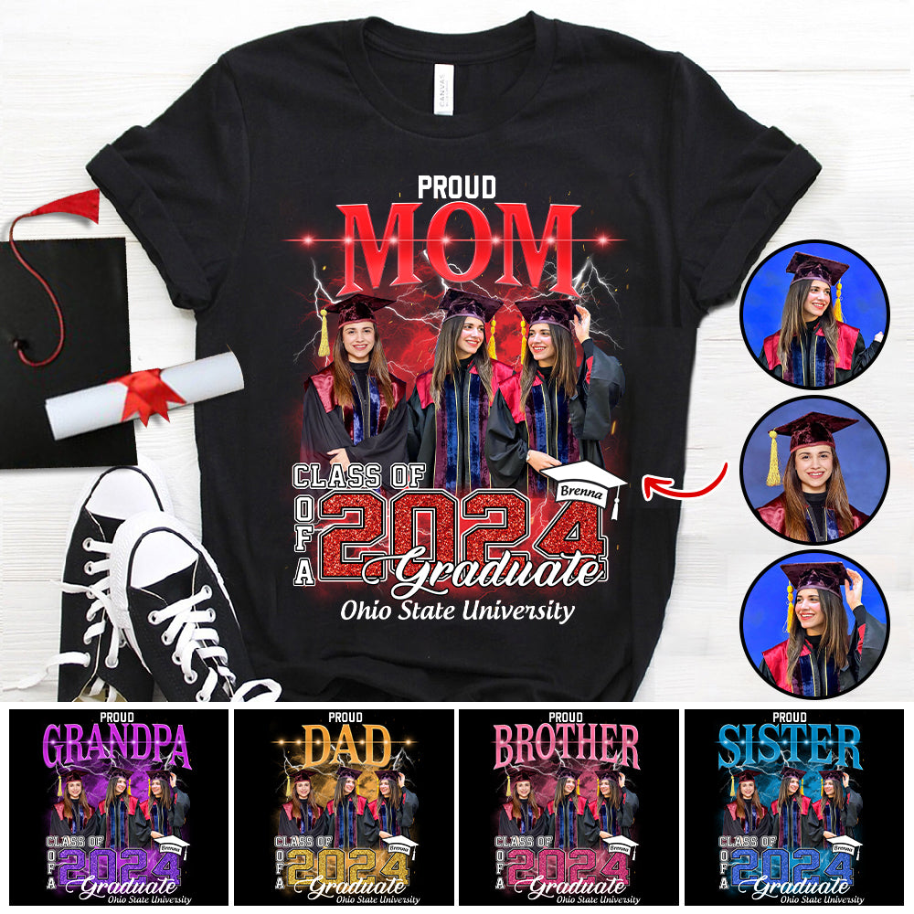 Personalized Graduation Shirts Custom Graduation Shirt Class Of 2024 Family Gifts For Family Member Graduation Shirt Proud Family Shirt