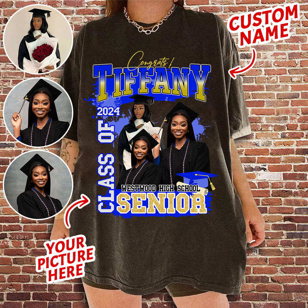 Custom Graduation Shirt - Custom Photo Family Graduation T-Shirt - Bootleg Tee Custom Photo Shirt For Graduation