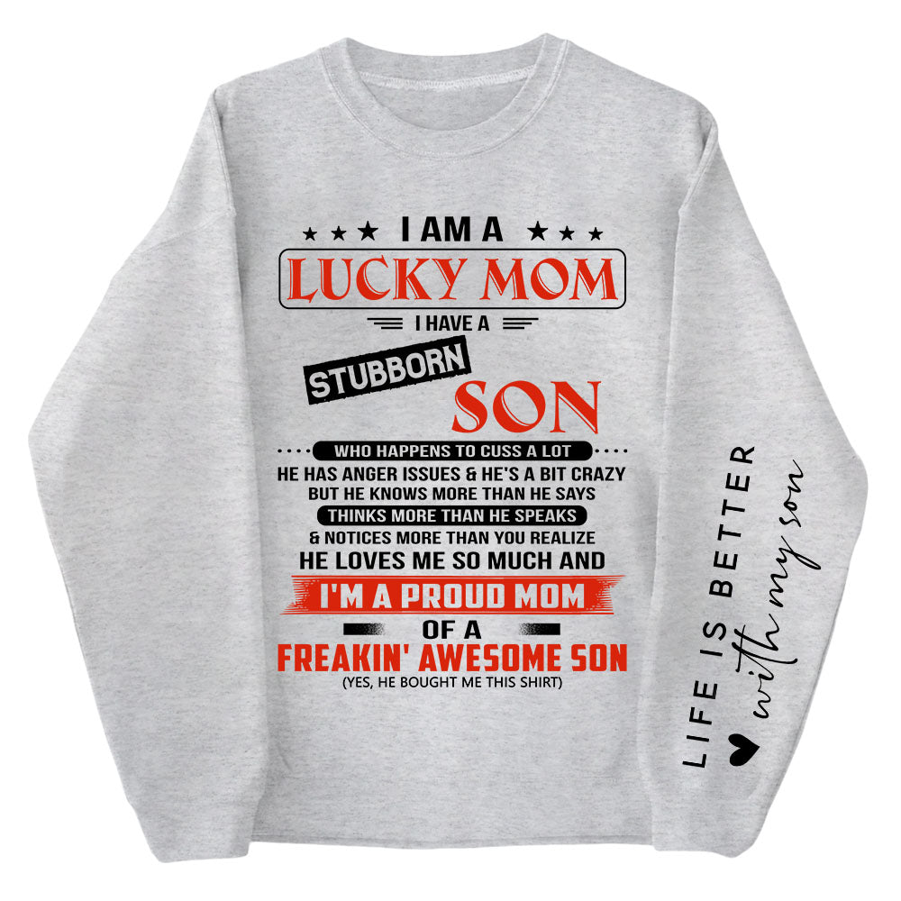 Sweatshirt that says lucky top