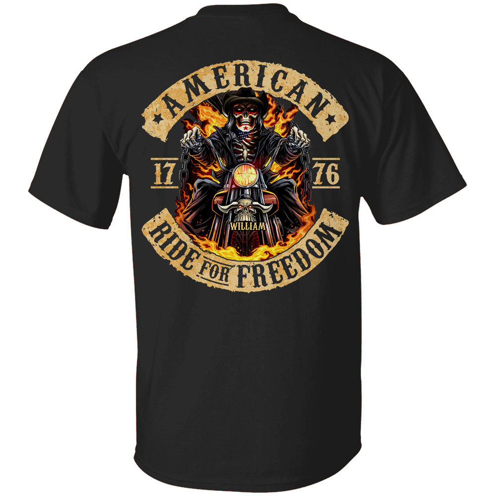 American Ride For Freedom 1776 Personalized Shirt For Biker Team 4Th July Shirt H2511