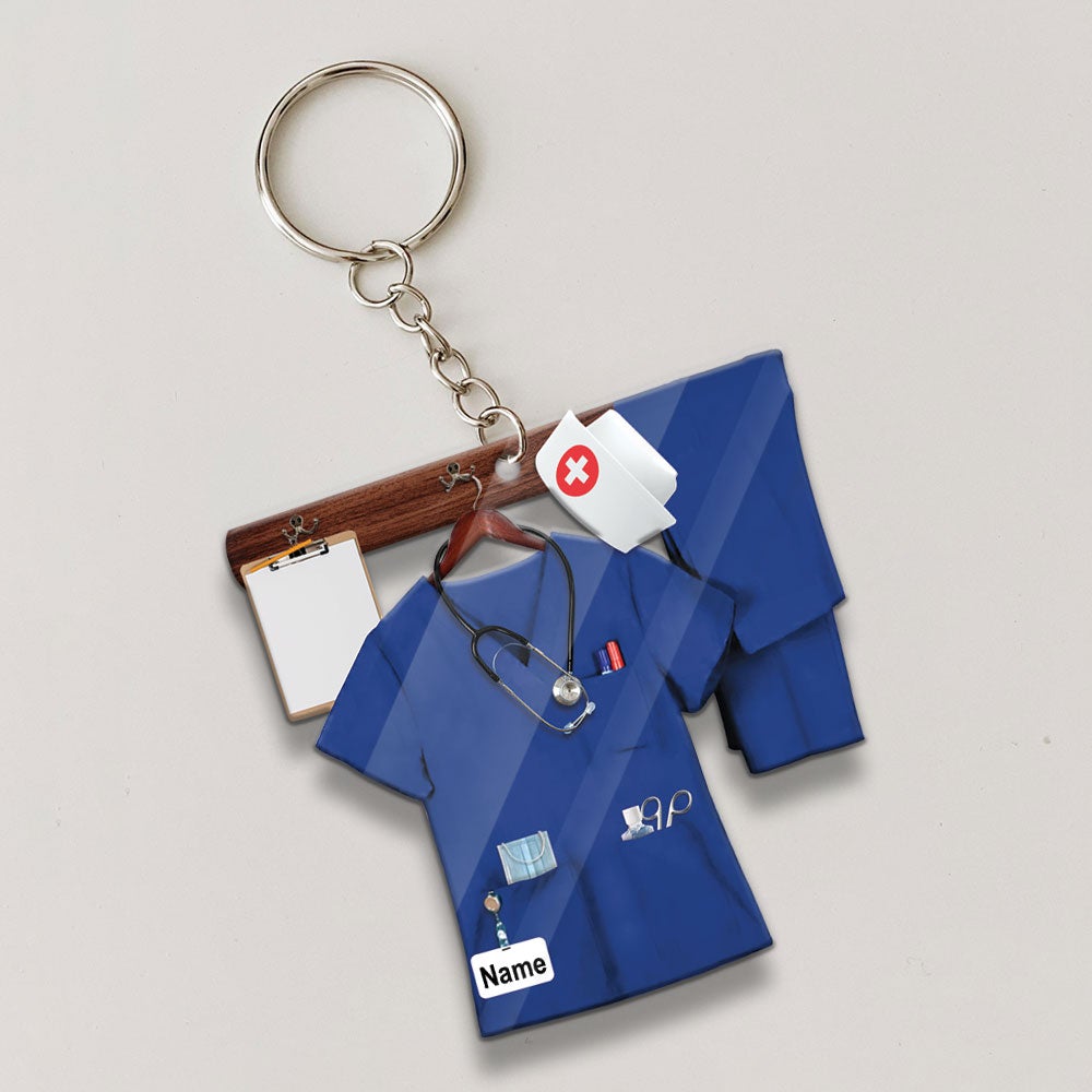 Personalized Nurse Uniform Flat Acrylic Keychain