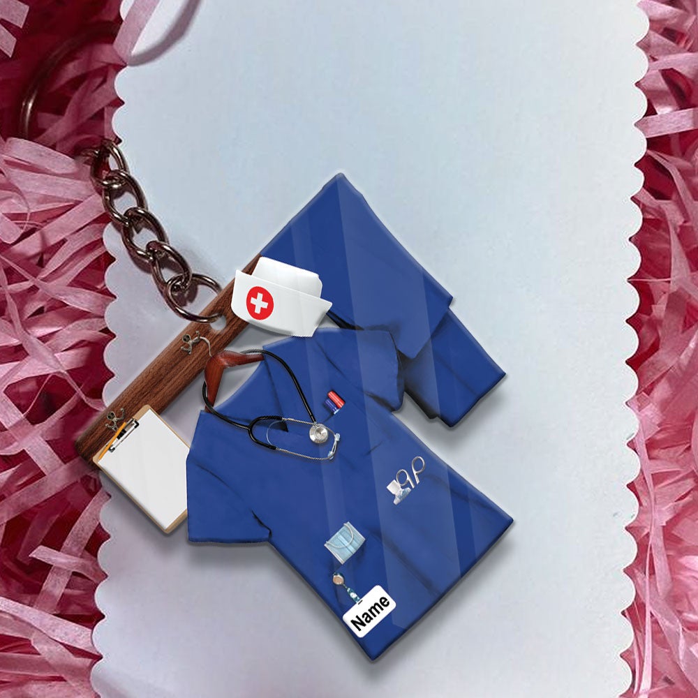 Personalized Nurse Uniform Flat Acrylic Keychain