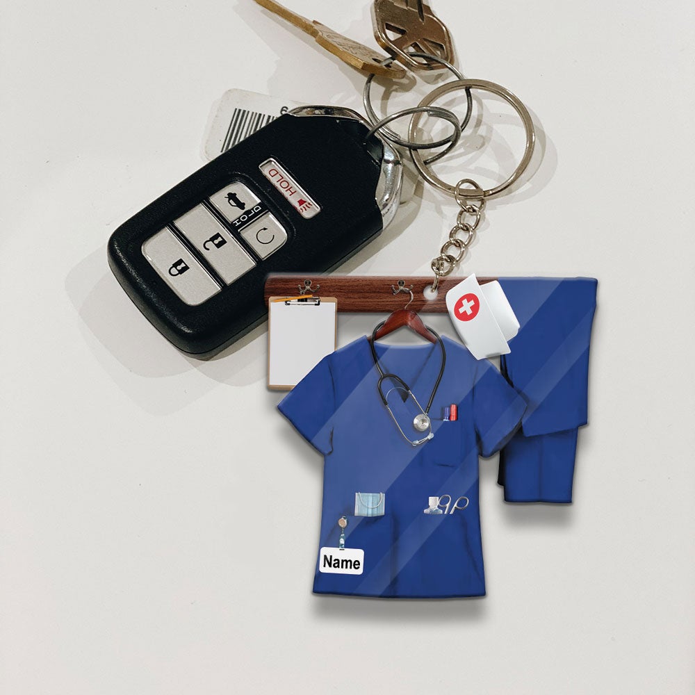 Personalized Nurse Uniform Flat Acrylic Keychain
