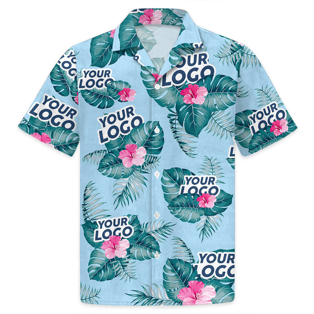 Custom Photo Summer Time - Company Logo Personalized Custom Unisex Tropical Hawaiian Aloha Shirt - Summer Vacation Gift, Gift For Coworker, Team Members