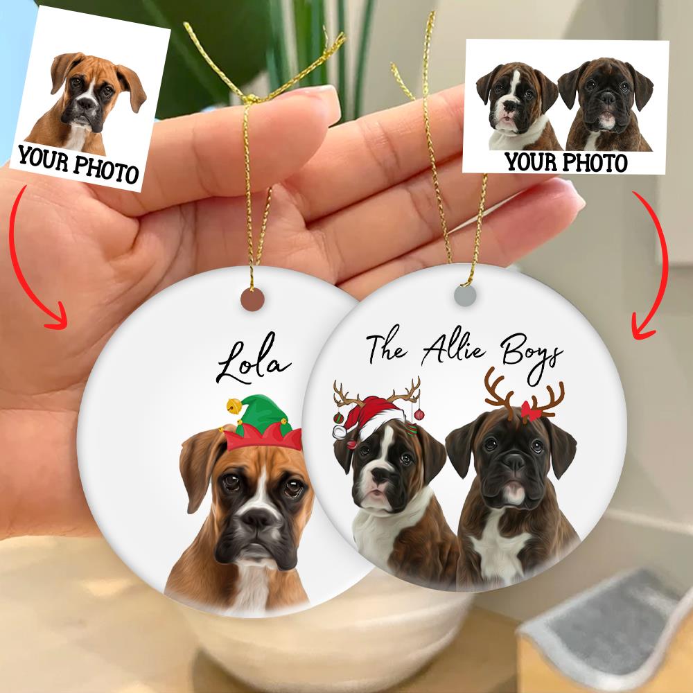 Personalized Pet Ornament Using Pet's Photo + Name - Custom Ornament Christmas Dog Ornament Personalized Dog Ornament Custom Dog vr3