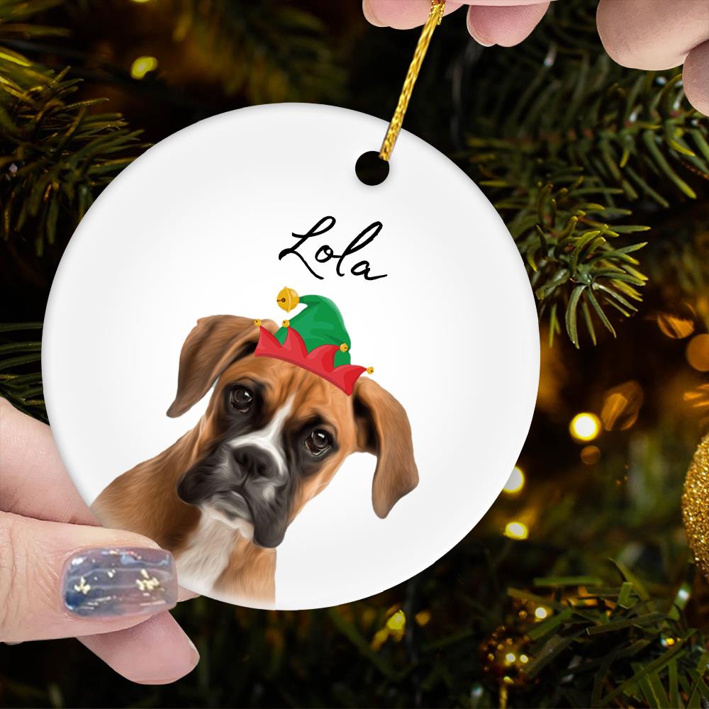 Personalized Pet Ornament Using Pet's Photo + Name - Custom Ornament Christmas Dog Ornament Personalized Dog Ornament Custom Dog vr3