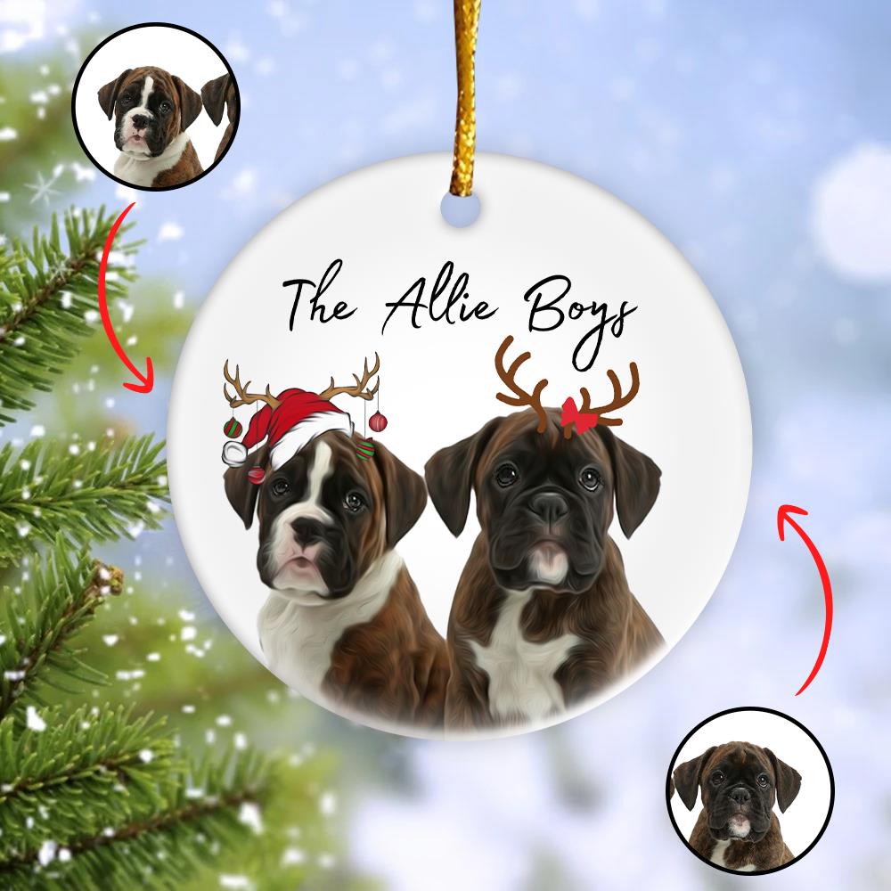 Personalized Pet Ornament Using Pet's Photo + Name - Custom Ornament Christmas Dog Ornament Personalized Dog Ornament Custom Dog vr3