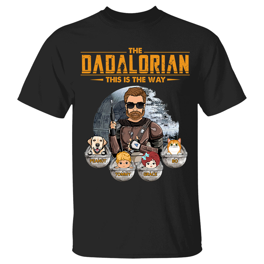The Dadalorian This Is The Way - Custom Shirt With Kids Gift For Dad Mom
