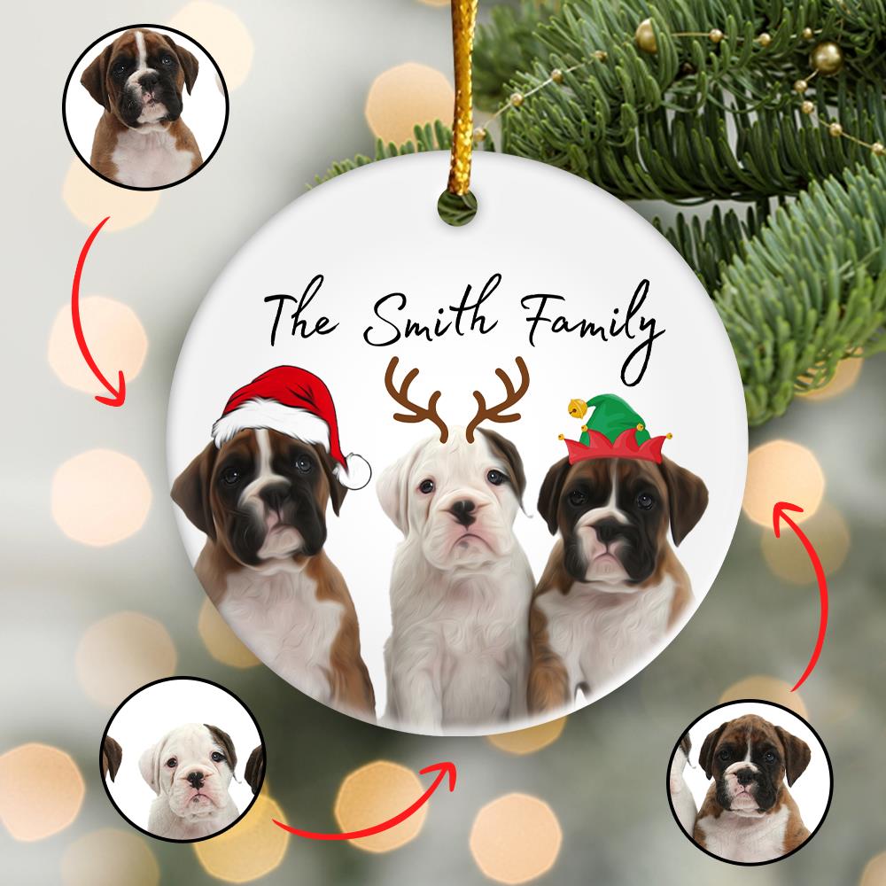 Personalized Pet Ornament Using Pet's Photo + Name - Custom Ornament Christmas Dog Ornament Personalized Dog Ornament Custom Dog vr3