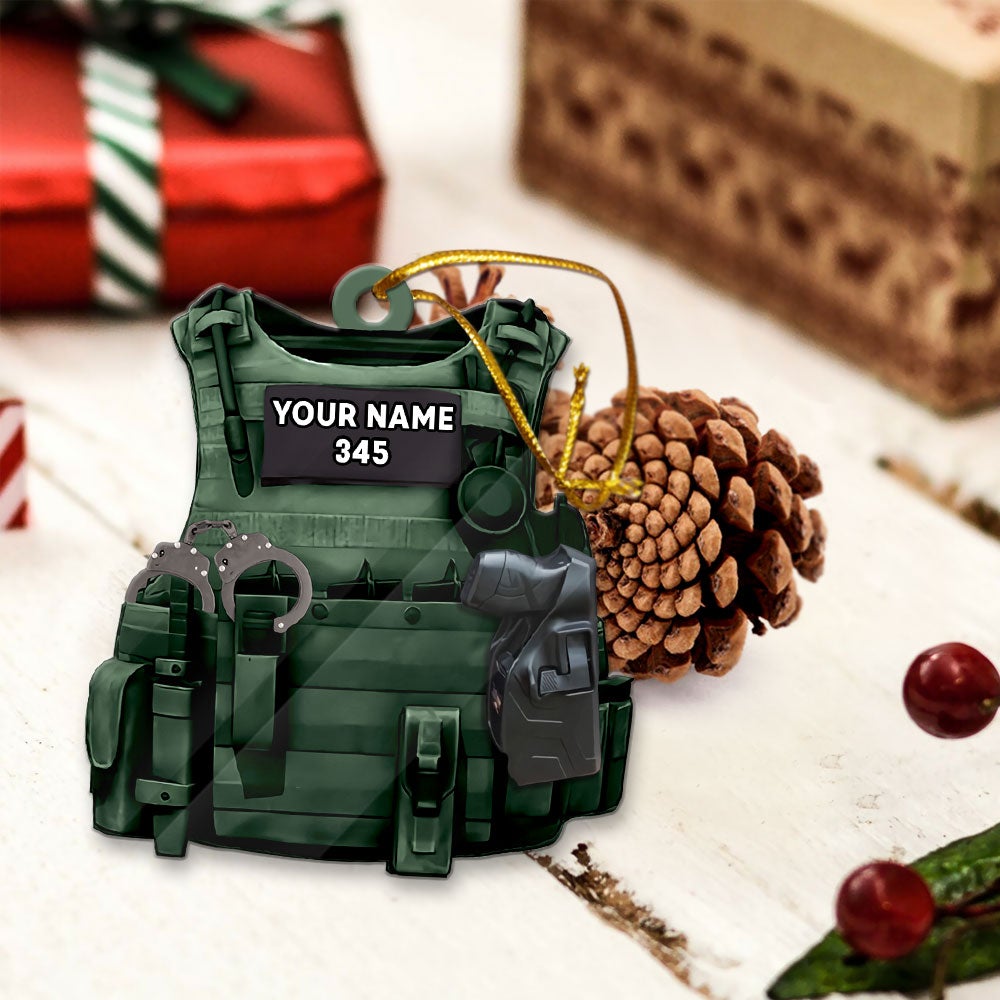 Police Bulletproof Personalized Ornament Gifts For Policeman
