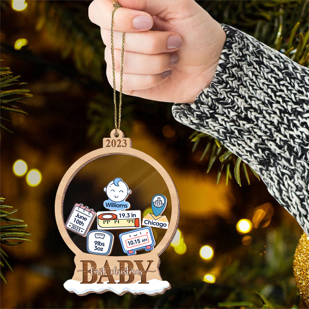 Baby First Christmas - Personalized 5 Layered Christmas Shaker Ornament