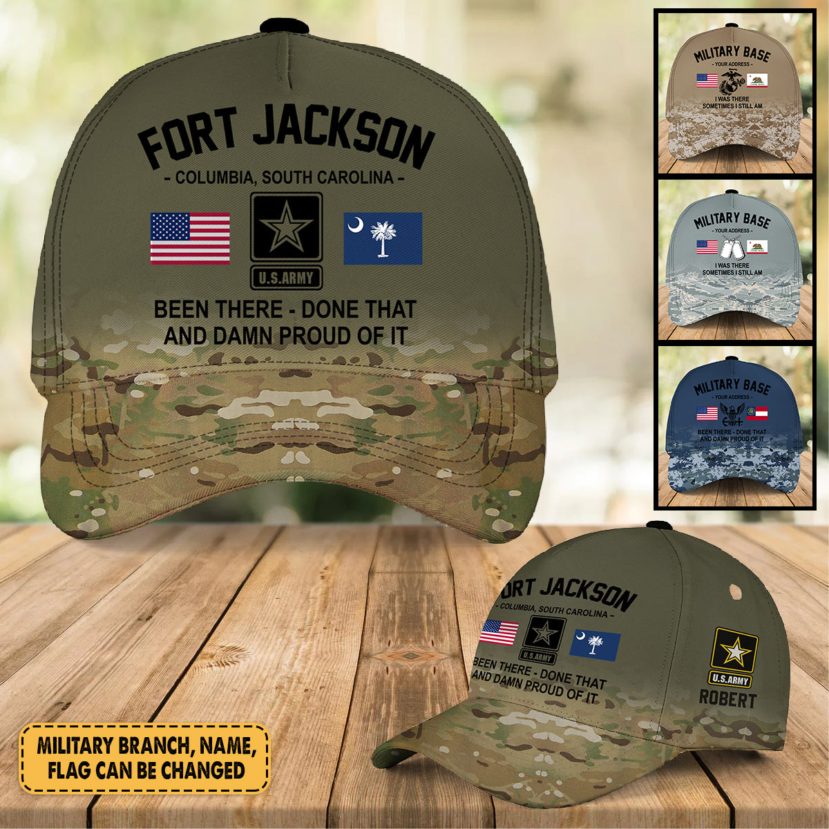U.S Veteran Custom Cap Proudly Served Military Base Personalized Gift All Over Print Cap K1702