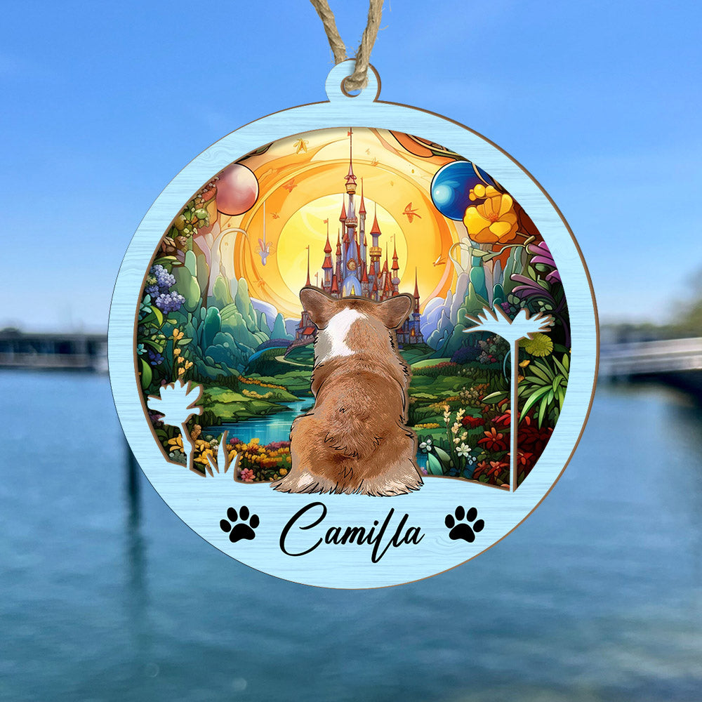 Dog Suncatcher Personalized Ornament, Pet Christmas Ornament, Dog Chirstmas Ornament