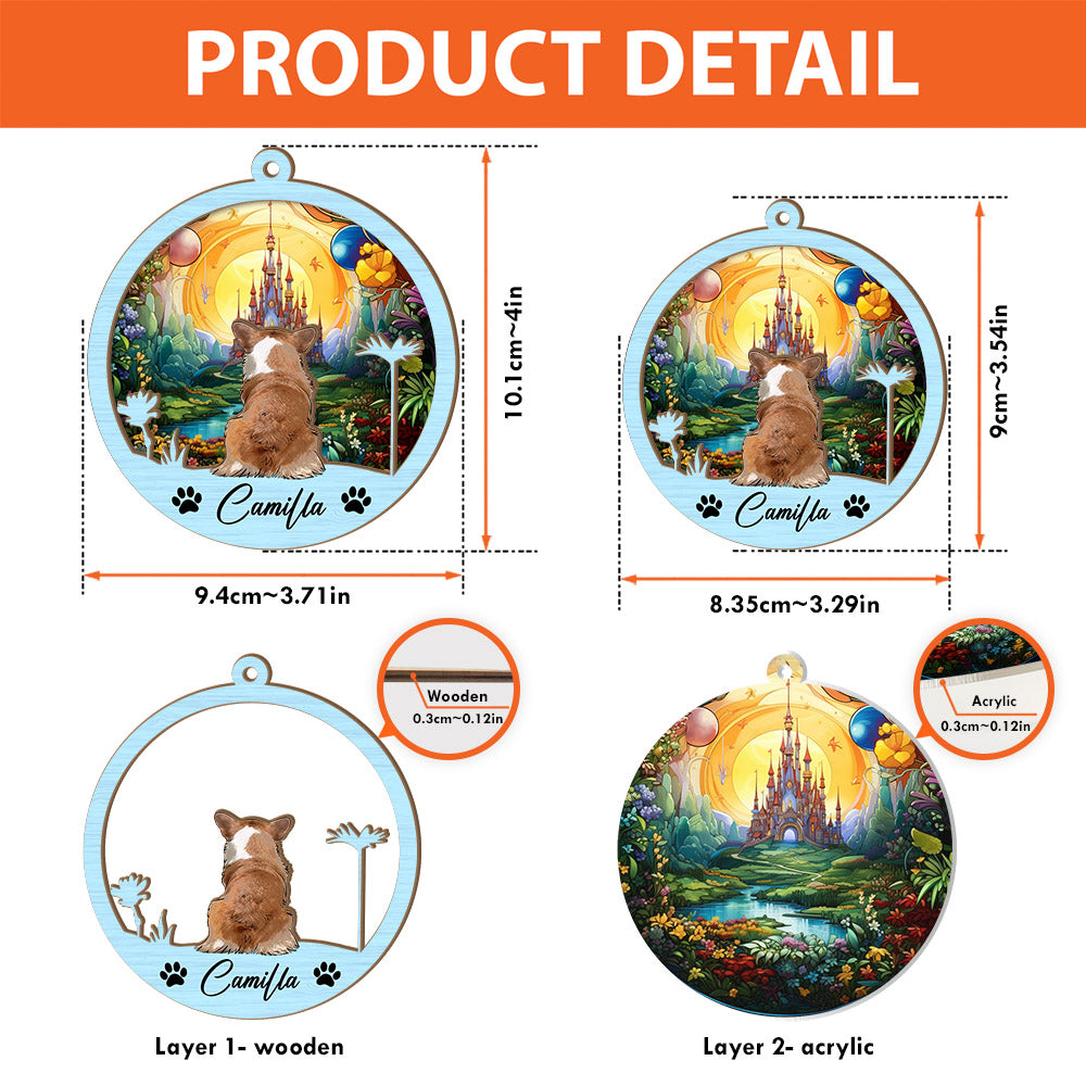 Dog Suncatcher Personalized Ornament, Pet Christmas Ornament, Dog Chirstmas Ornament