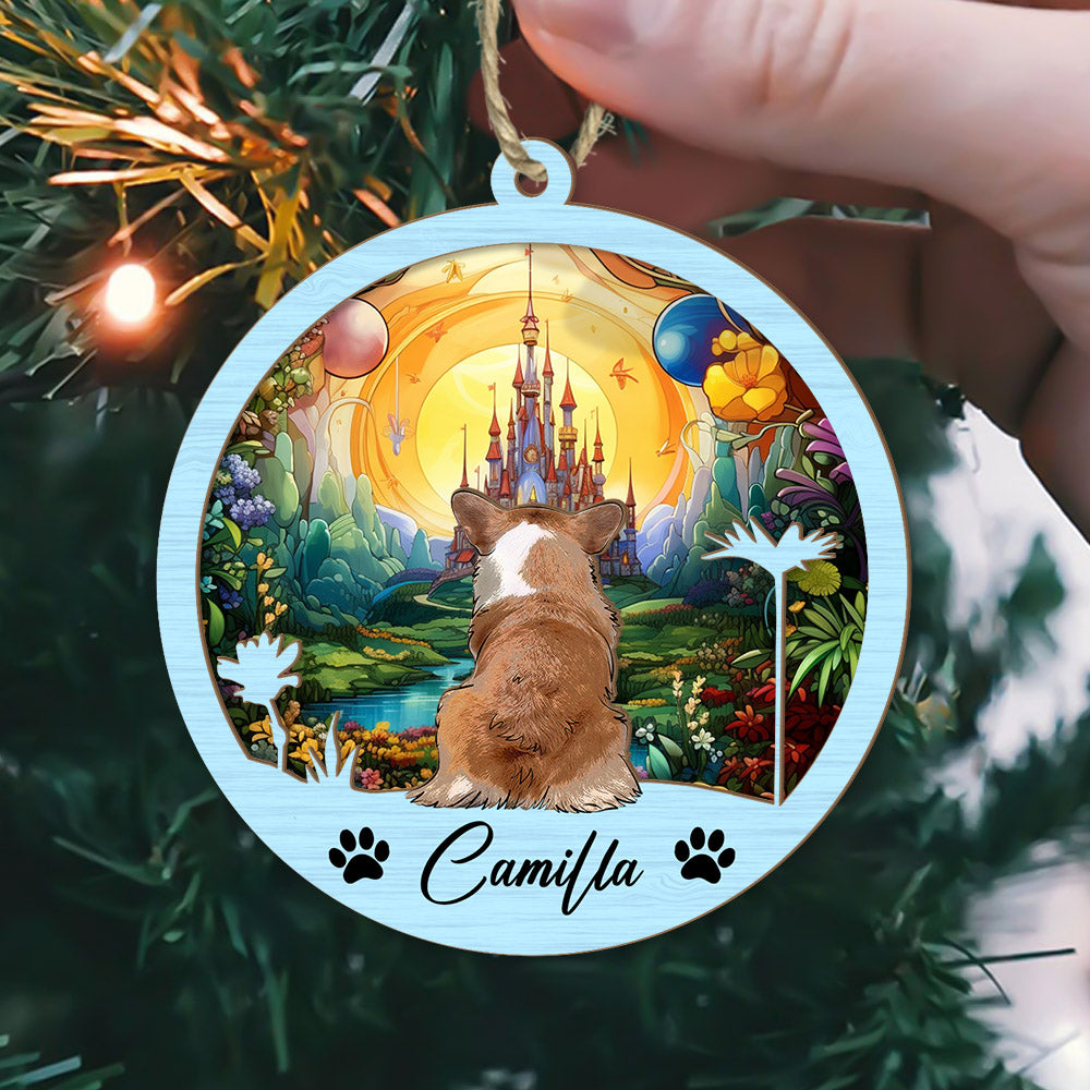 Dog Suncatcher Personalized Ornament, Pet Christmas Ornament, Dog Chirstmas Ornament