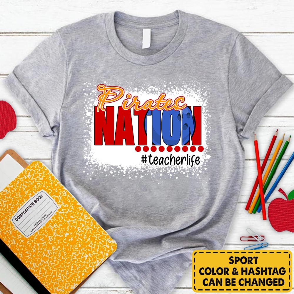 Personalized Pirates Nation T-Shirt For Teacher