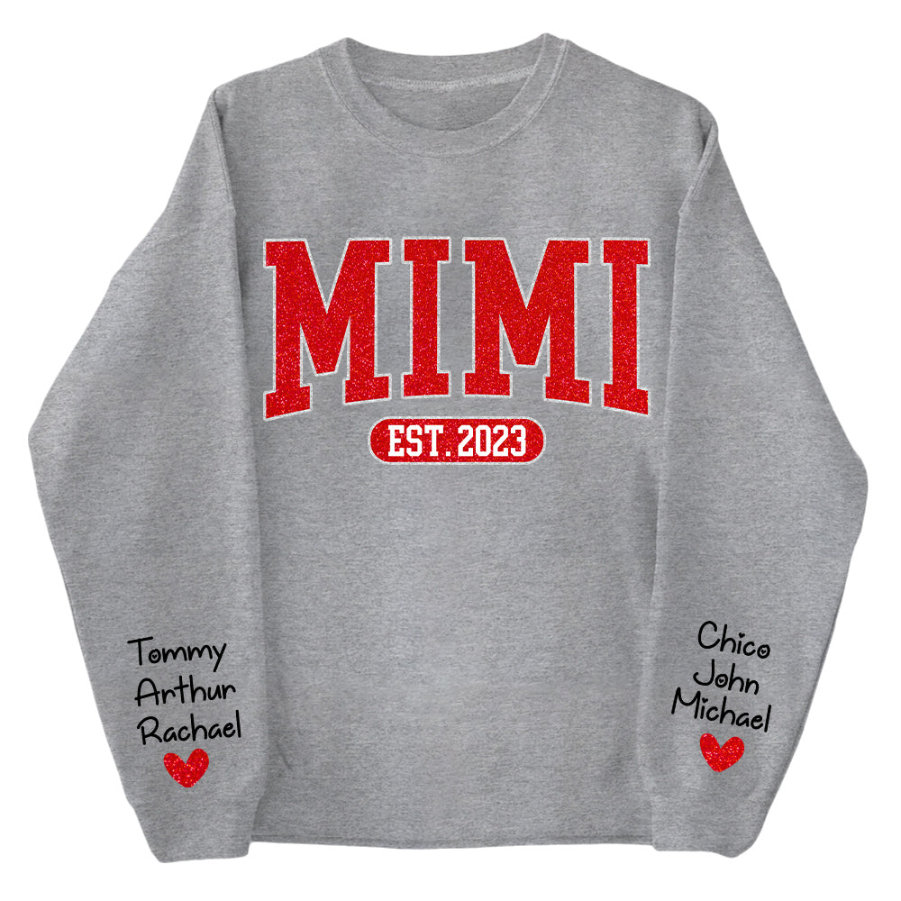Custom Name Gigi Nana Grandma Est And Kids Sweatshirt