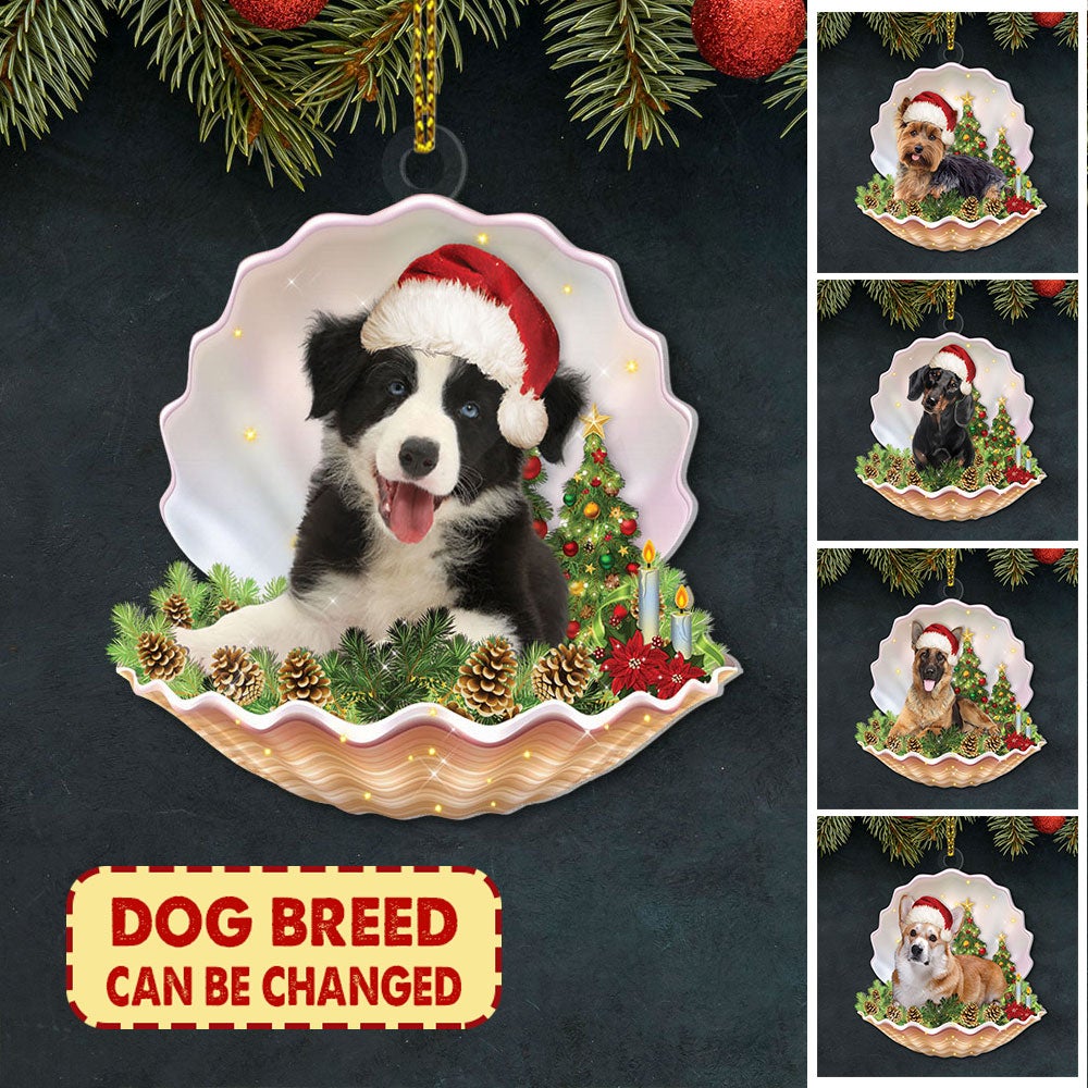 Dogs In Pearl Christmas Ornament Gift For Dog Lovers For Mother's Day Father's Day