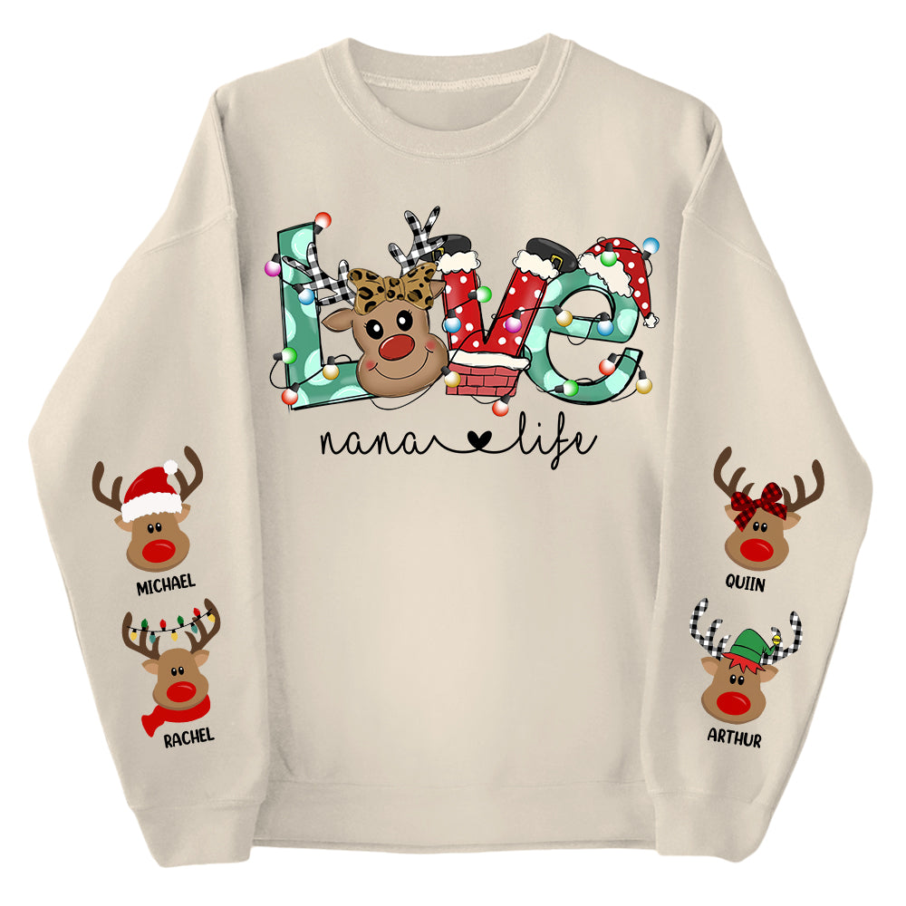 Personalized Love Grandma Life Little Reindeer Sweatshirt And Hoodie