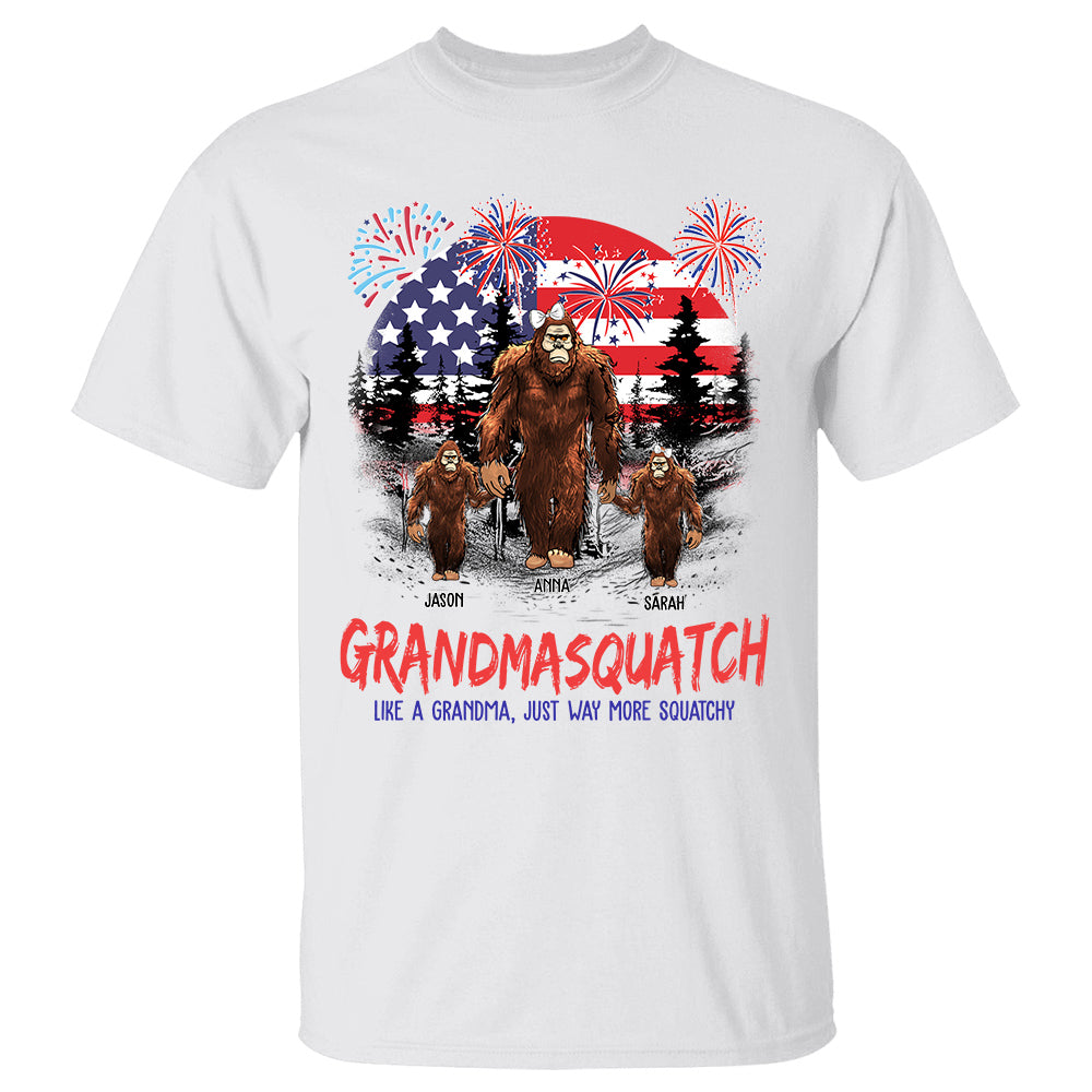 Nanasquatch, Like A Grandma, Just Way More Squatchy 4th of July- Personalized Vintage Shirt