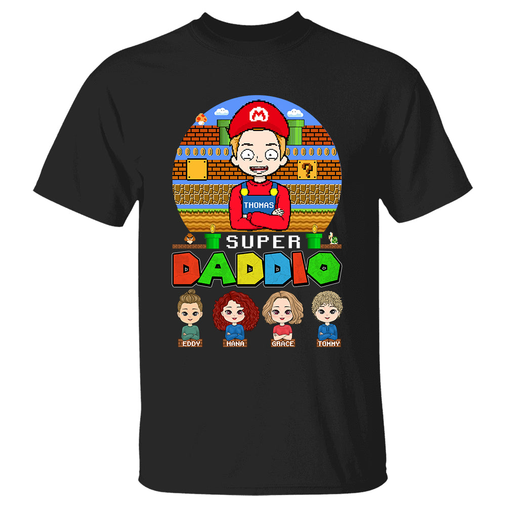 Super Daddio - Personalized Funny Shirt Custom Name For Dad Papa