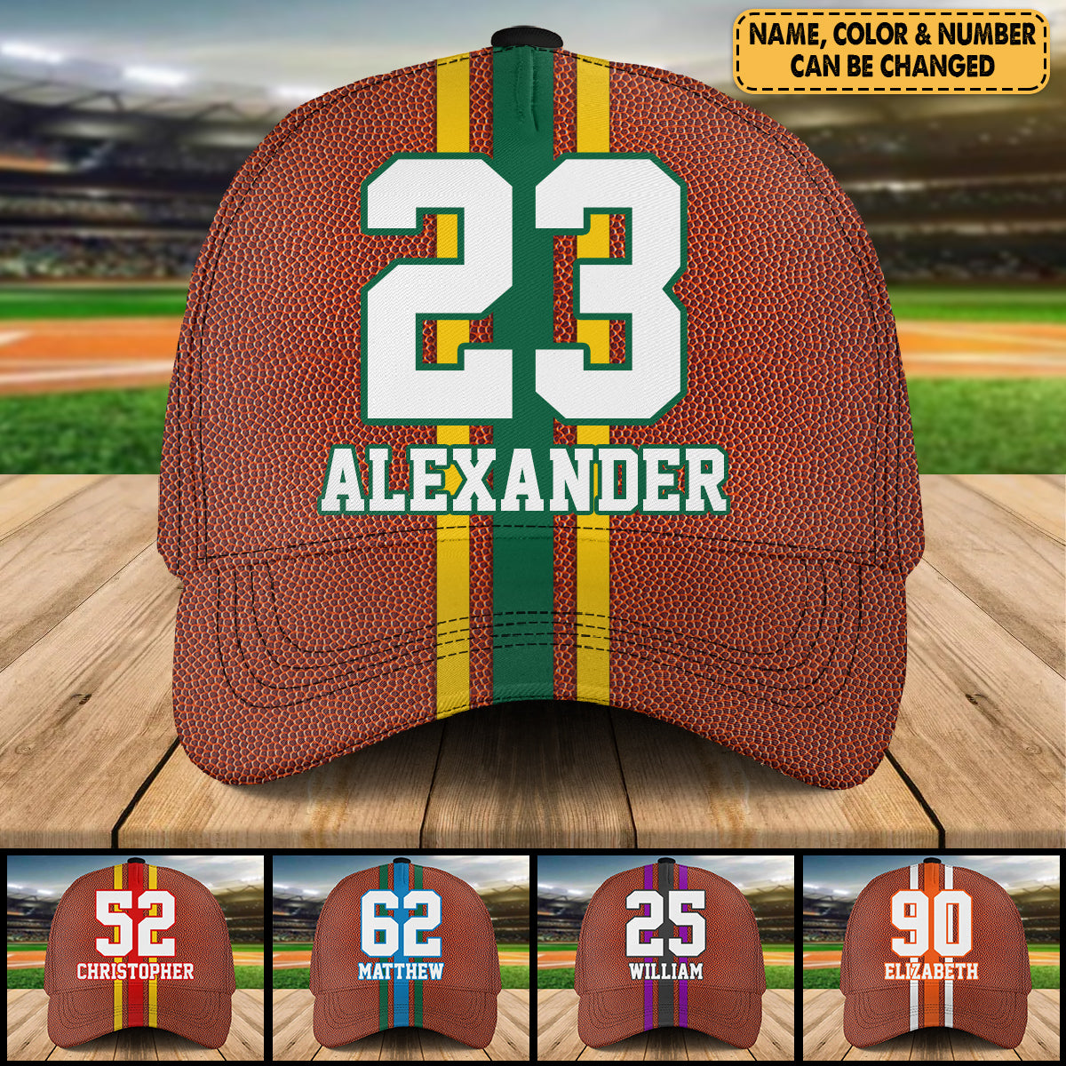 Personalized Football Caps Custom Name And Number Player All Over Print Caps K1702