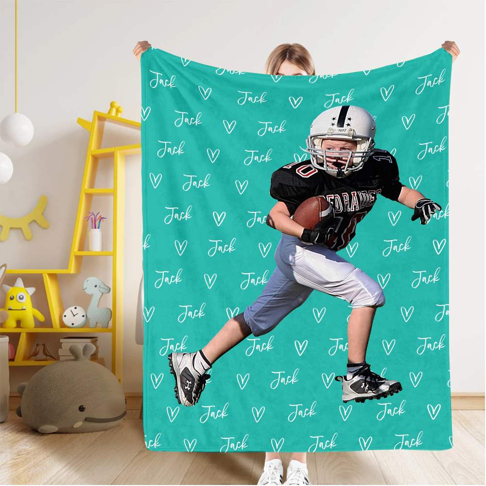 Personalized Name And Photo Blanket For Kids - Personalized Photo Blanket