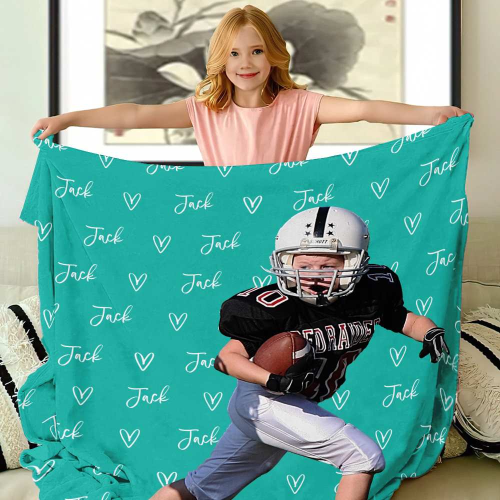 Personalized Name And Photo Blanket For Kids - Personalized Photo Blanket