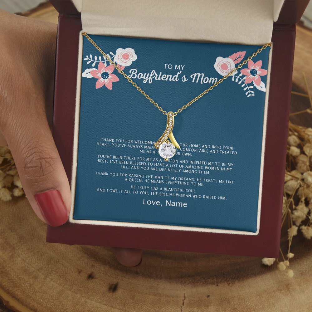 Personalized To My Boyfriend Mom Necklace From Future Daughter In Law - Thank You For Welcoming Me Into Your Home Alluring Beauty Necklace