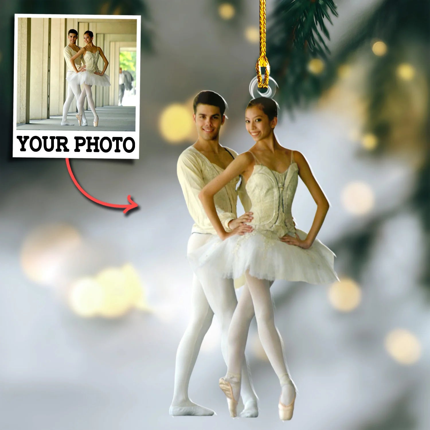 Custom Photo Ornament Gift For Ballet Dancer - Personalized Photo Ornament Gift For Ballet Lovers - Ballet Dancer Team Ornament