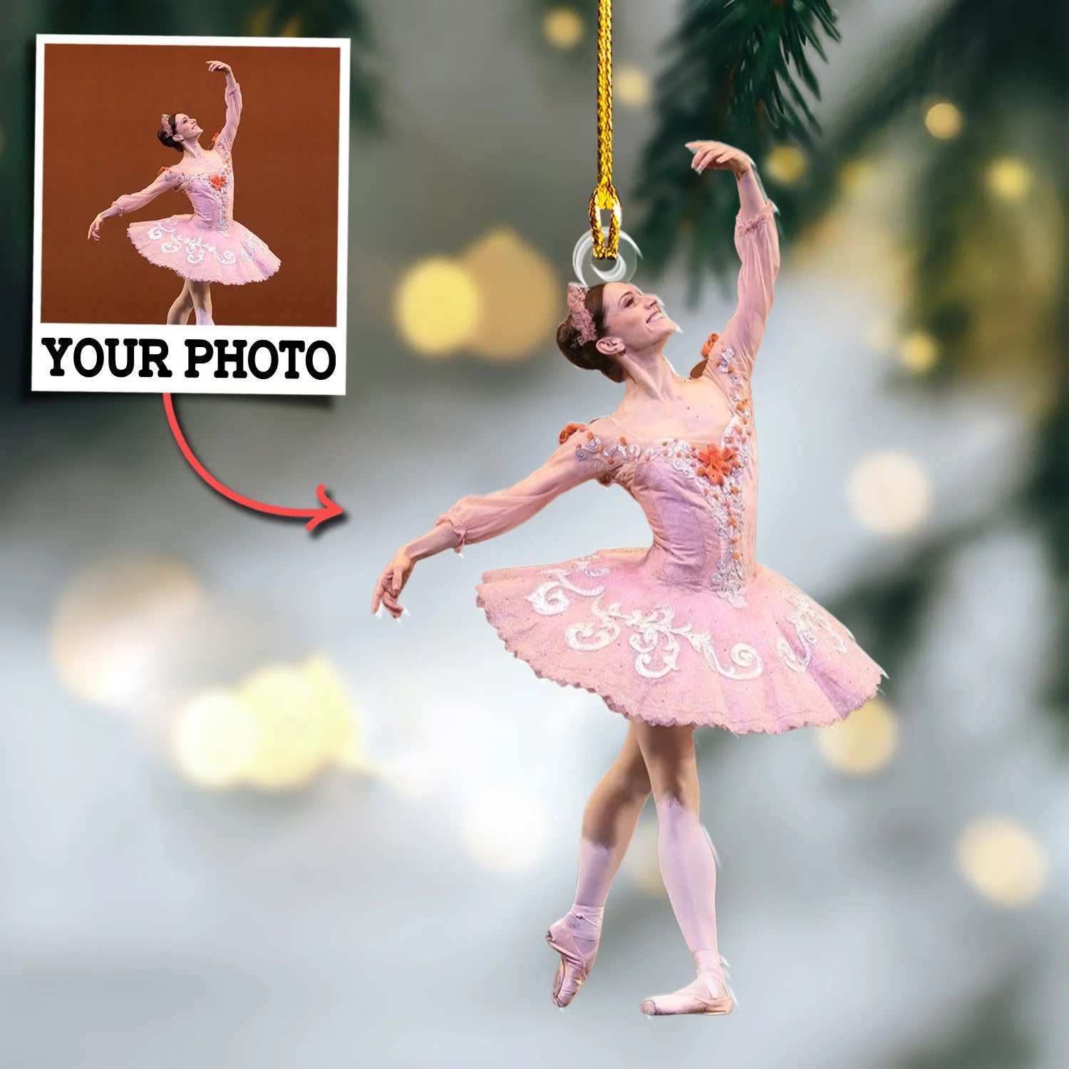 Custom Photo Ornament Gift For Ballet Dancer - Personalized Photo Ornament Gift For Ballet Lovers - Ballet Dancer Team Ornament