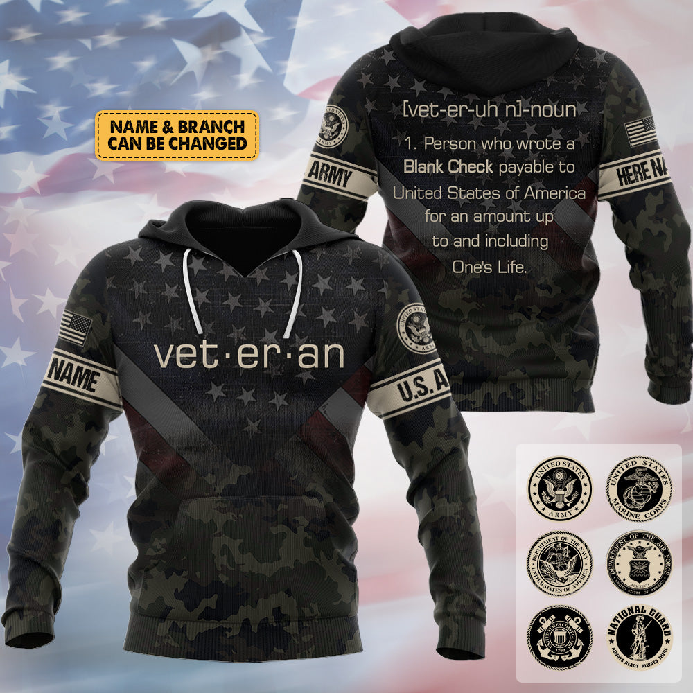 Personalized Gift For Veteran Custom Gift For Veteran Veteran - [Vet-Er-Uh N]-Noun All Over Print Shirt H2511