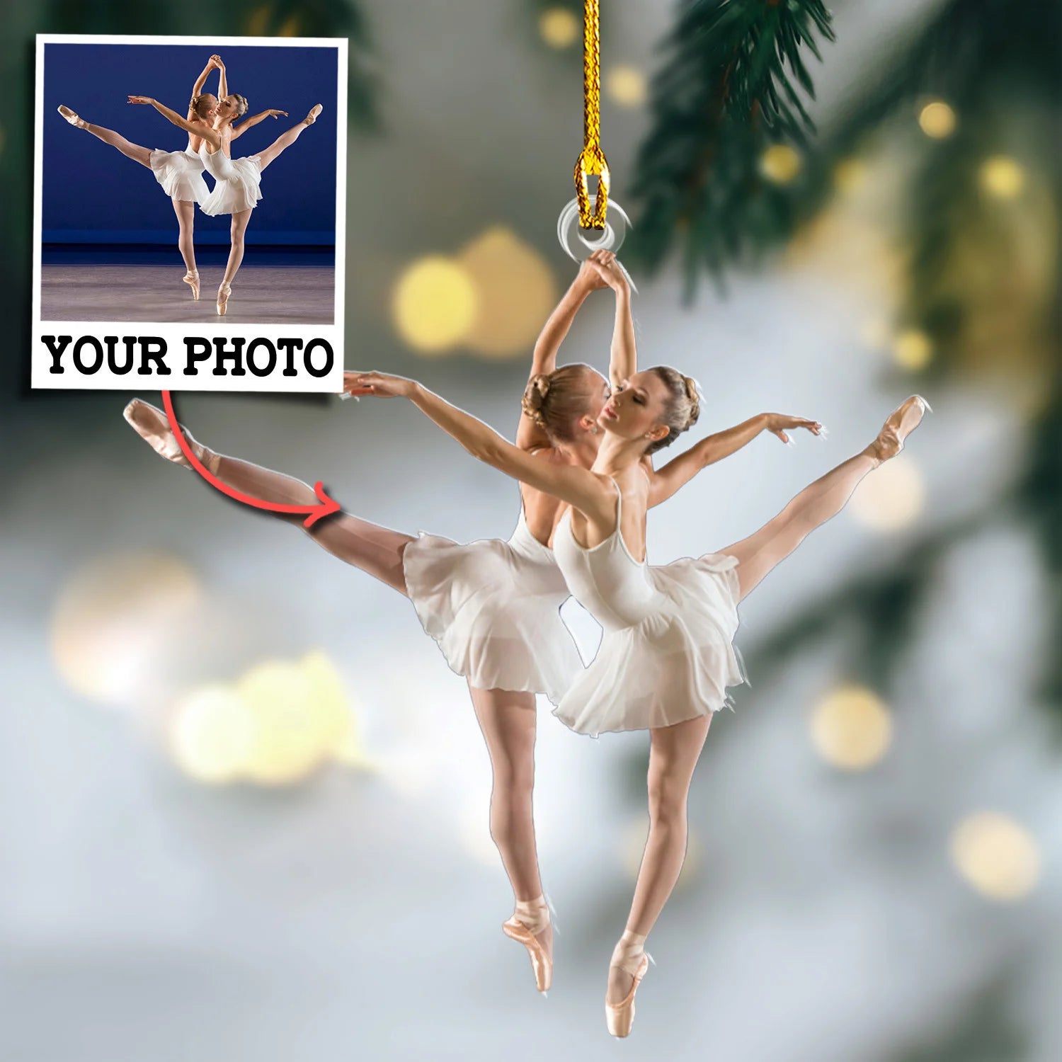 Custom Photo Ornament Gift For Ballet Dancer - Personalized Photo Ornament Gift For Ballet Lovers - Ballet Dancer Team Ornament